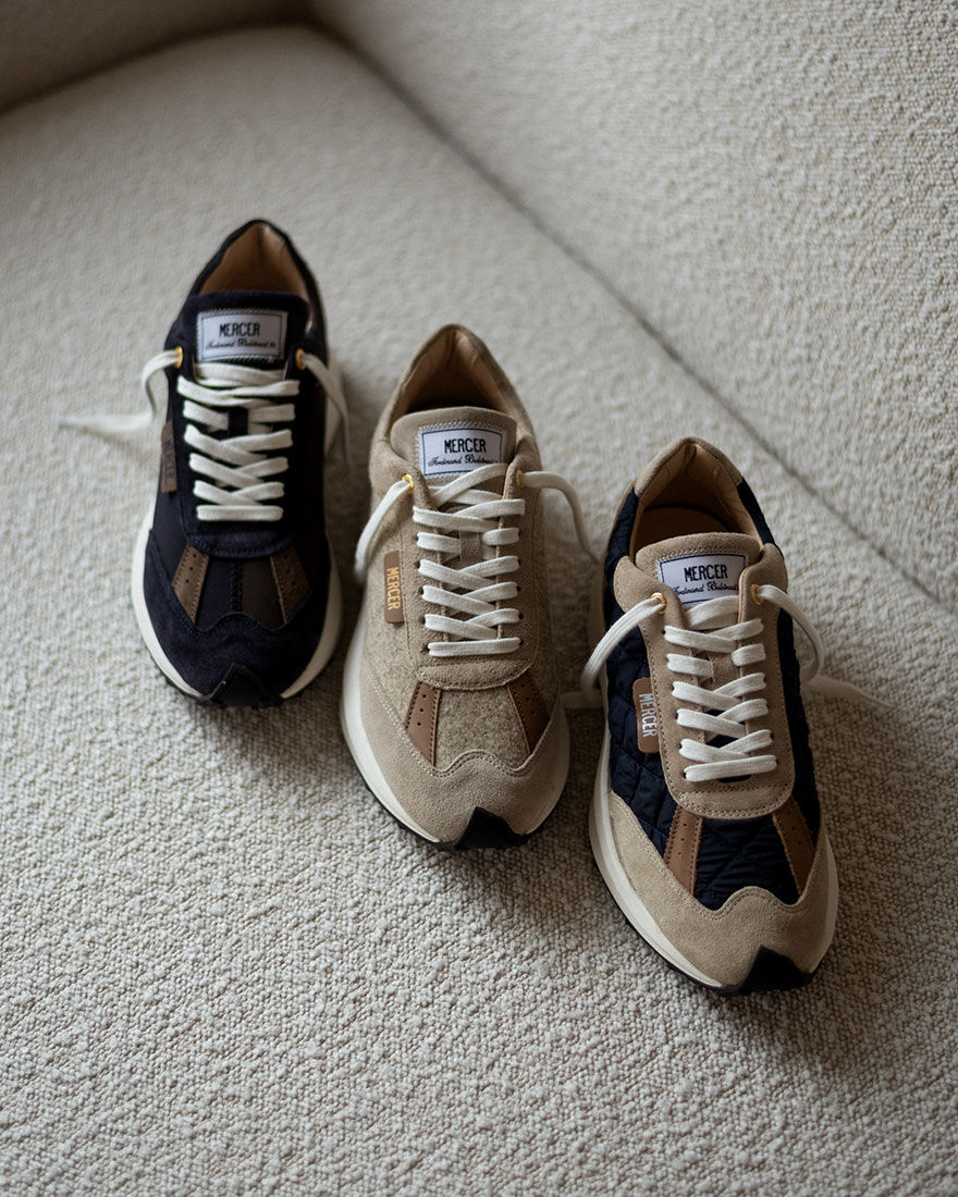 Racer Quilted - Suede/Nylon, Navy, hi-res